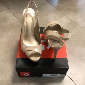 G by Guess Cream Slingback Heels